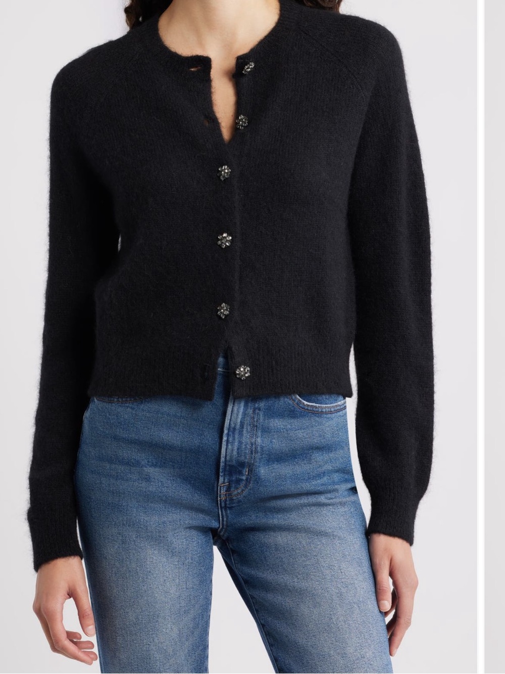 DOEN Petra Crystal Emebellished  Cardigan Sweater